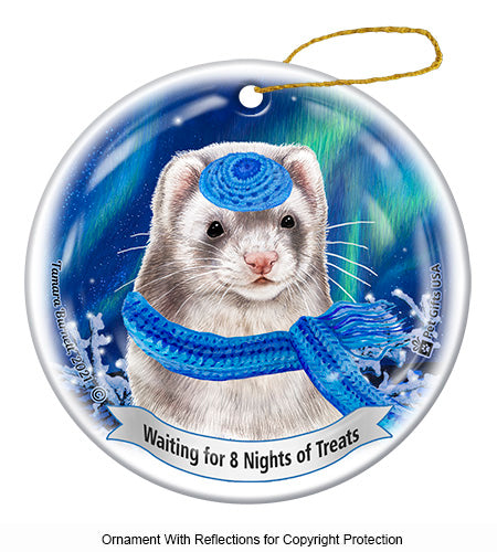 Ferret Silver Ornament