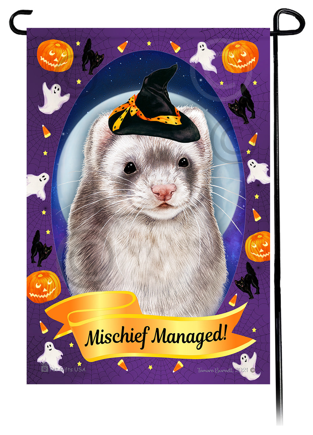 Ferret Halloween Howls - Garden Flag