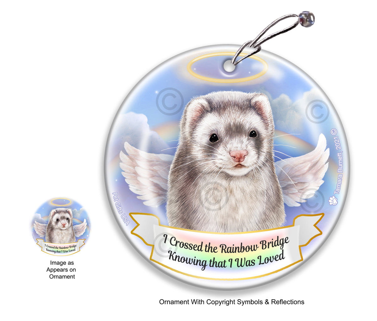 Ferret Silver Ornament