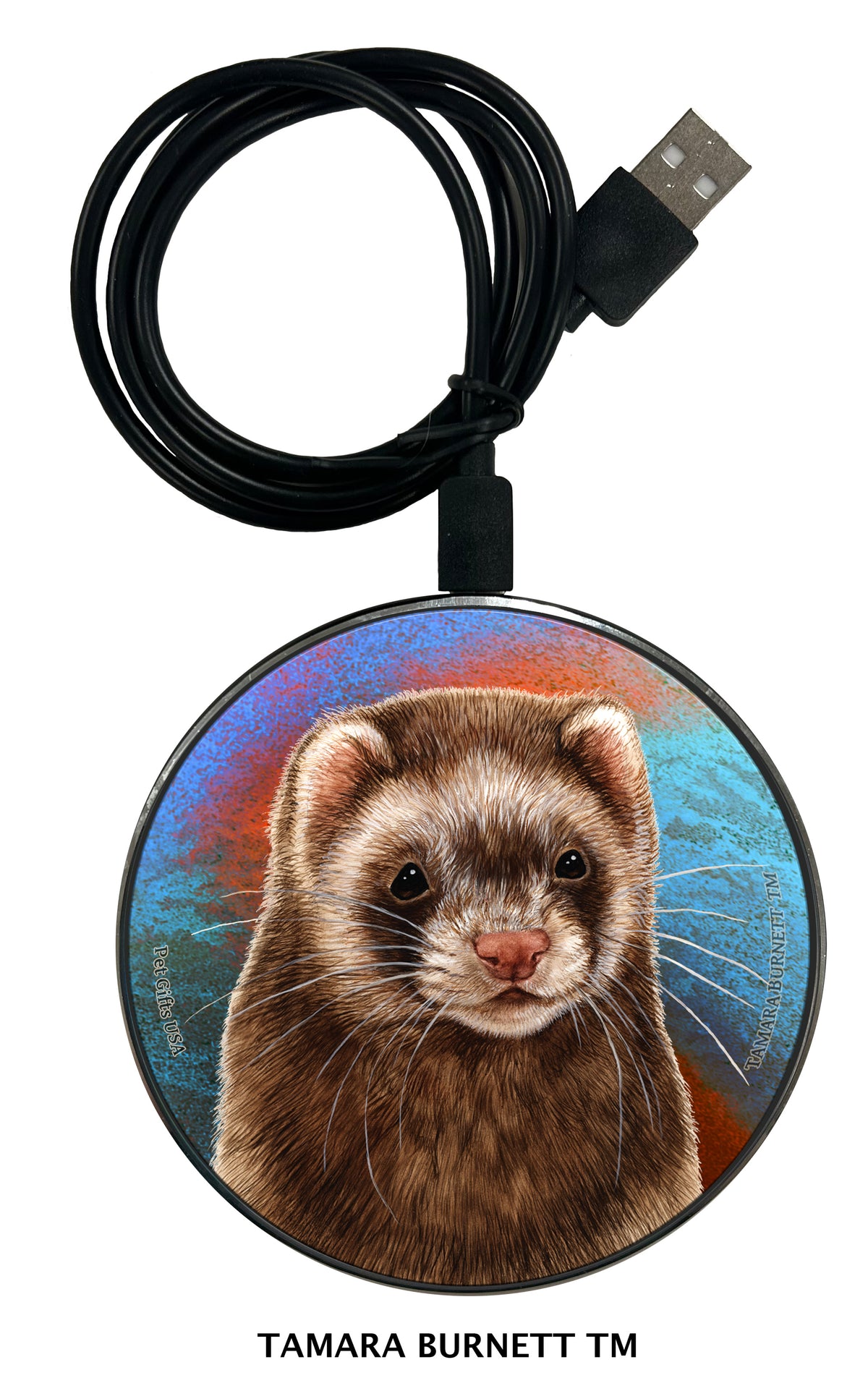 Ferret Chocolate Sable Zoomies Wireless Charger