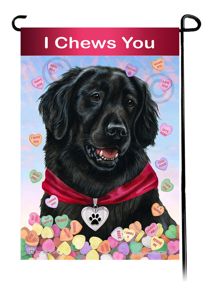 Flat Coated Retriever Valentine Sweetheart Garden Flags
