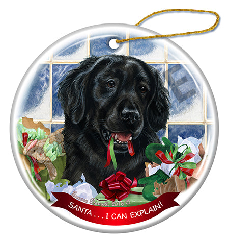Flat Coated Retriever - Santa I Can Explain Ornament