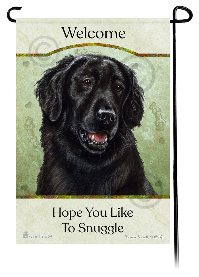 Flat Coated Retriever Hope You Like To Snuggle Garden Flags