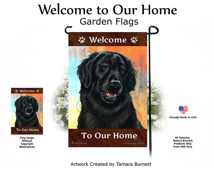 Flat Coated Retriever Welcome To Our Home Garden Flags