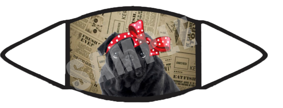 Pug Black (Brown) Face Mask