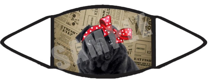 Pug Black (Brown) Face Mask