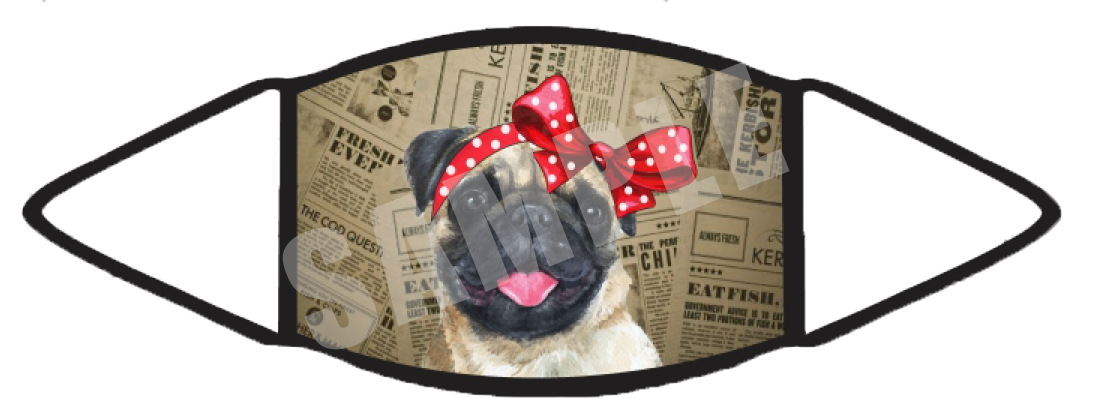 Pug Tan (Brown) Face Mask
