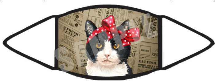 Tuxedo Cat (Brown) Face Mask
