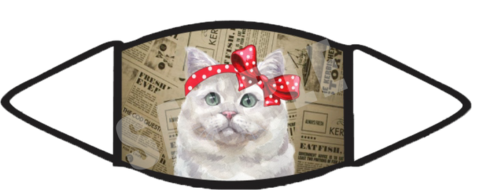 White Cat (Brown) Face Mask