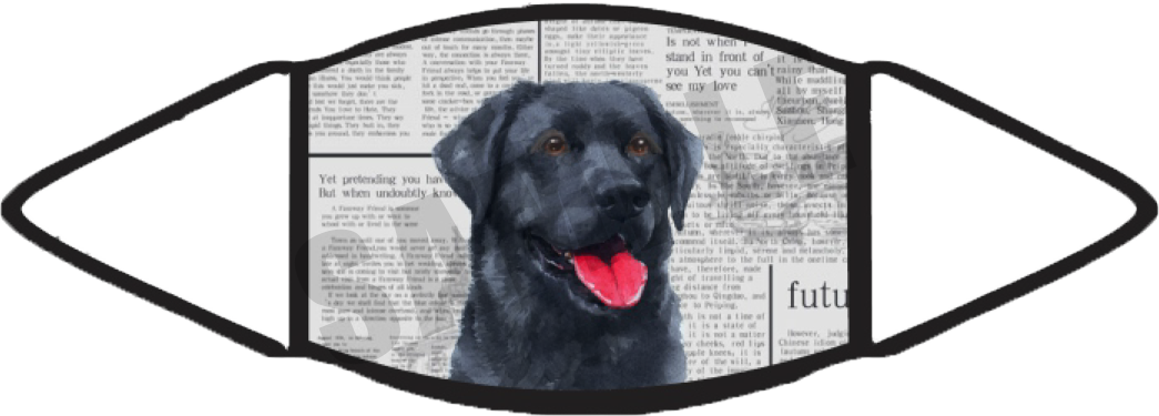 Labrador Black (Newspaper) Face Mask