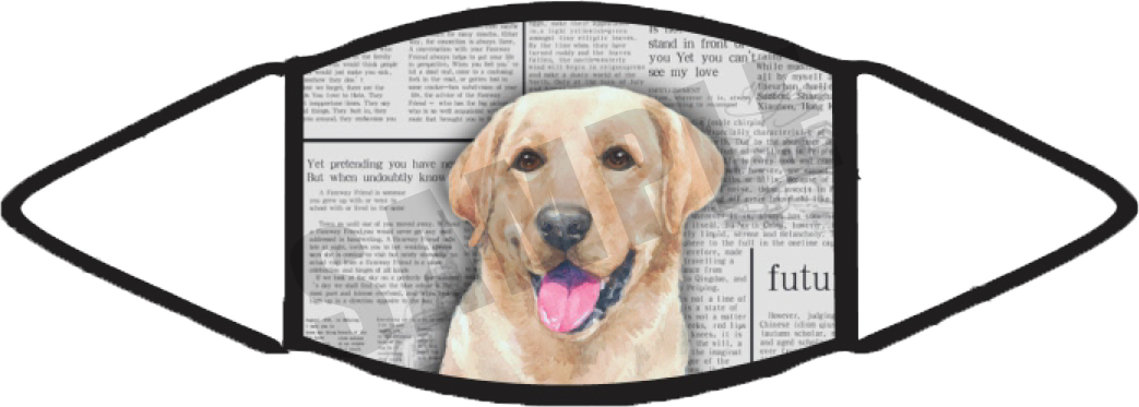 Labrador Yellow (Newspaper) Face Mask