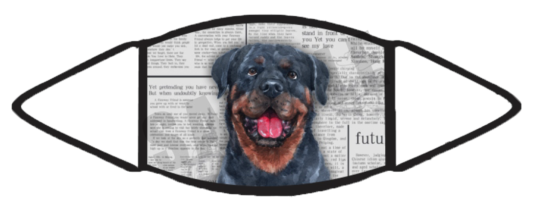 Rottweiler (Newspaper) Face Mask