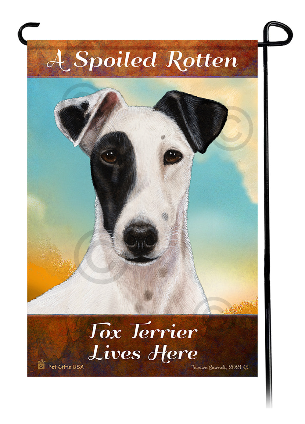 Fox Terrier Spoiled Rotten Garden Flags