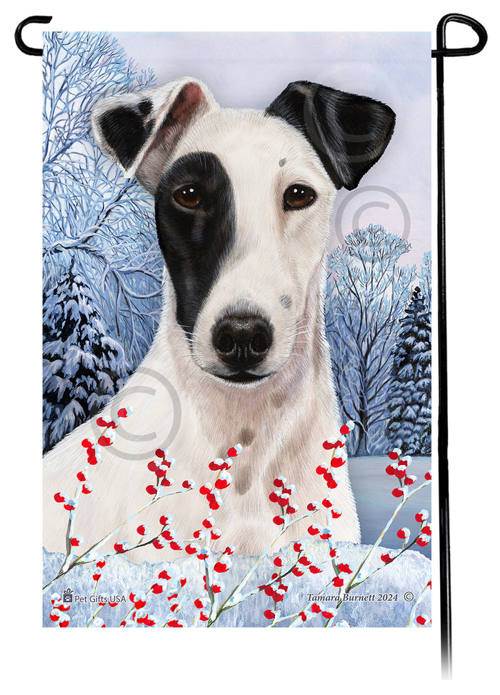 Fox Terrier Winterberries Garden Flags
