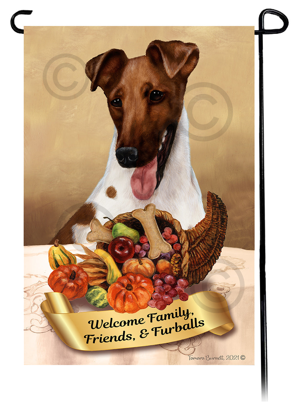 Fox Terrier Thanksgiving - Garden Flag