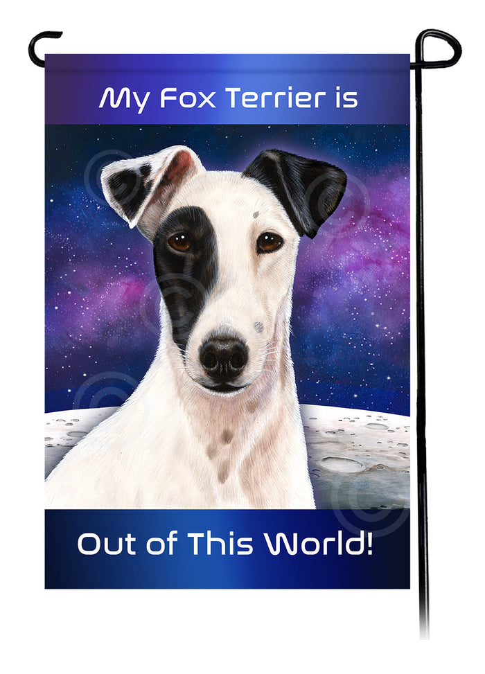 Fox Terrier Out Of This World Garden Flags