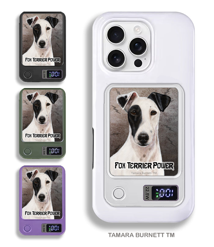 Fox Terrier Black and White Phone Bank Wireless Charger