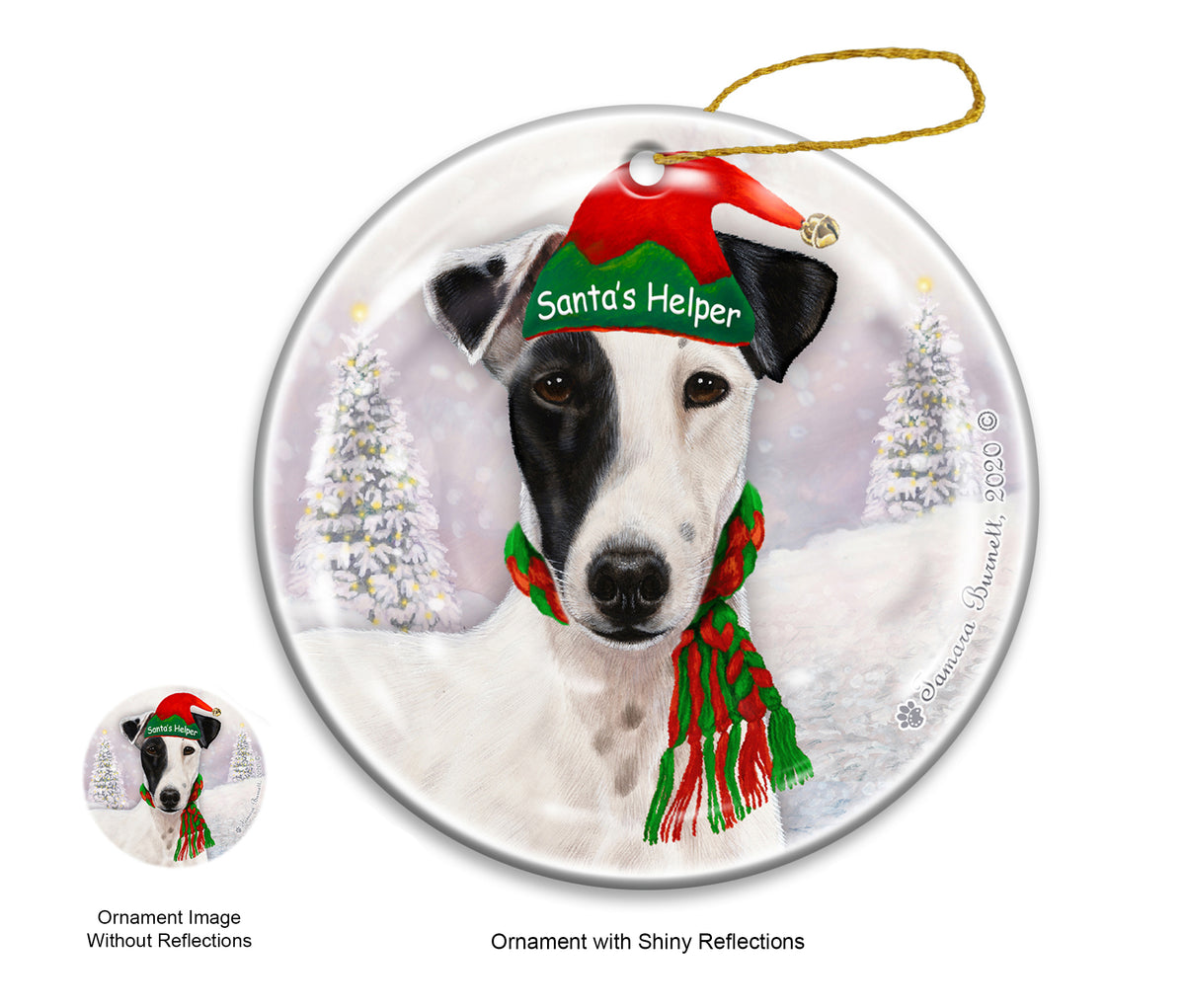 Fox Terrier Black and White Ornament