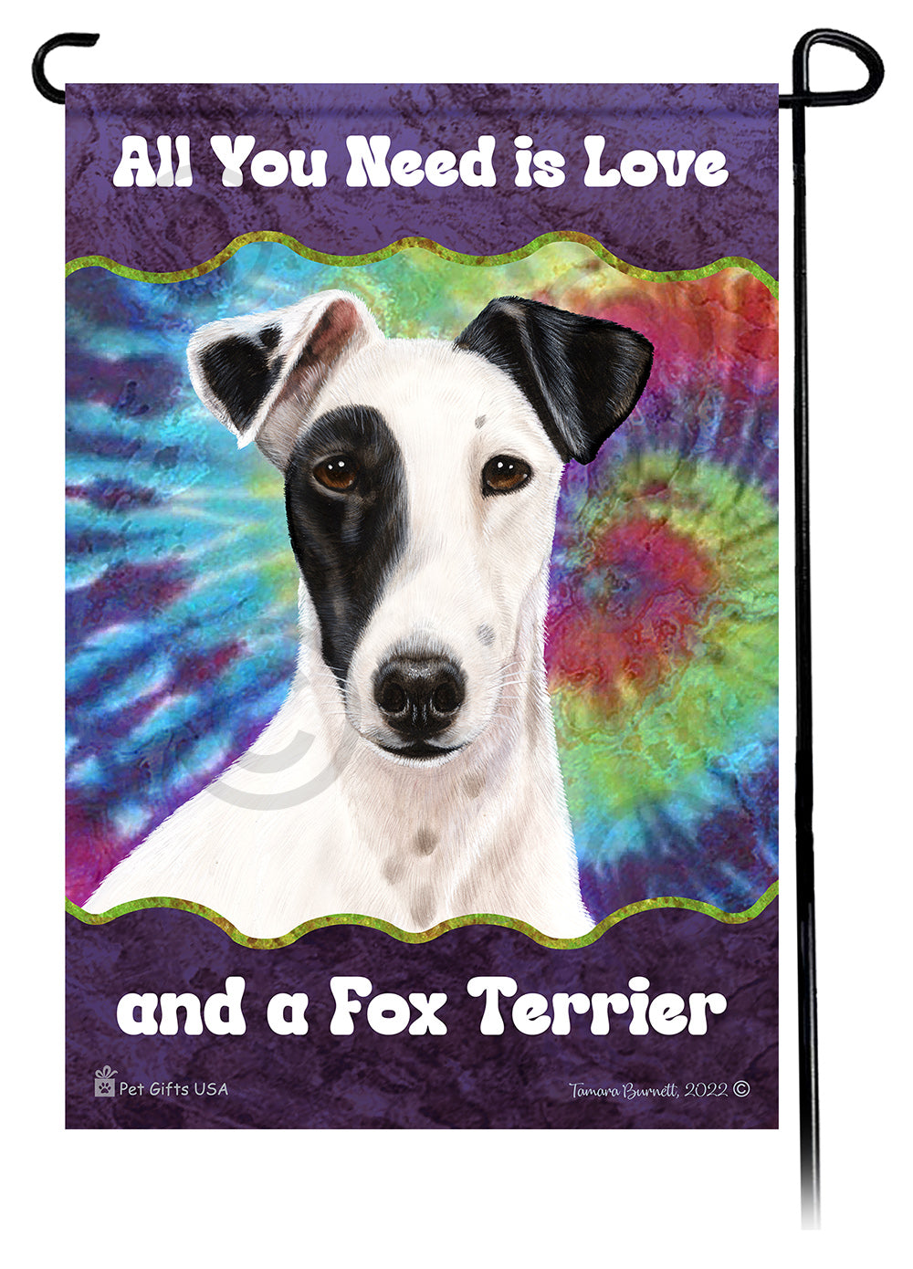 Fox Terrier All You Need Is Love Garden Flags