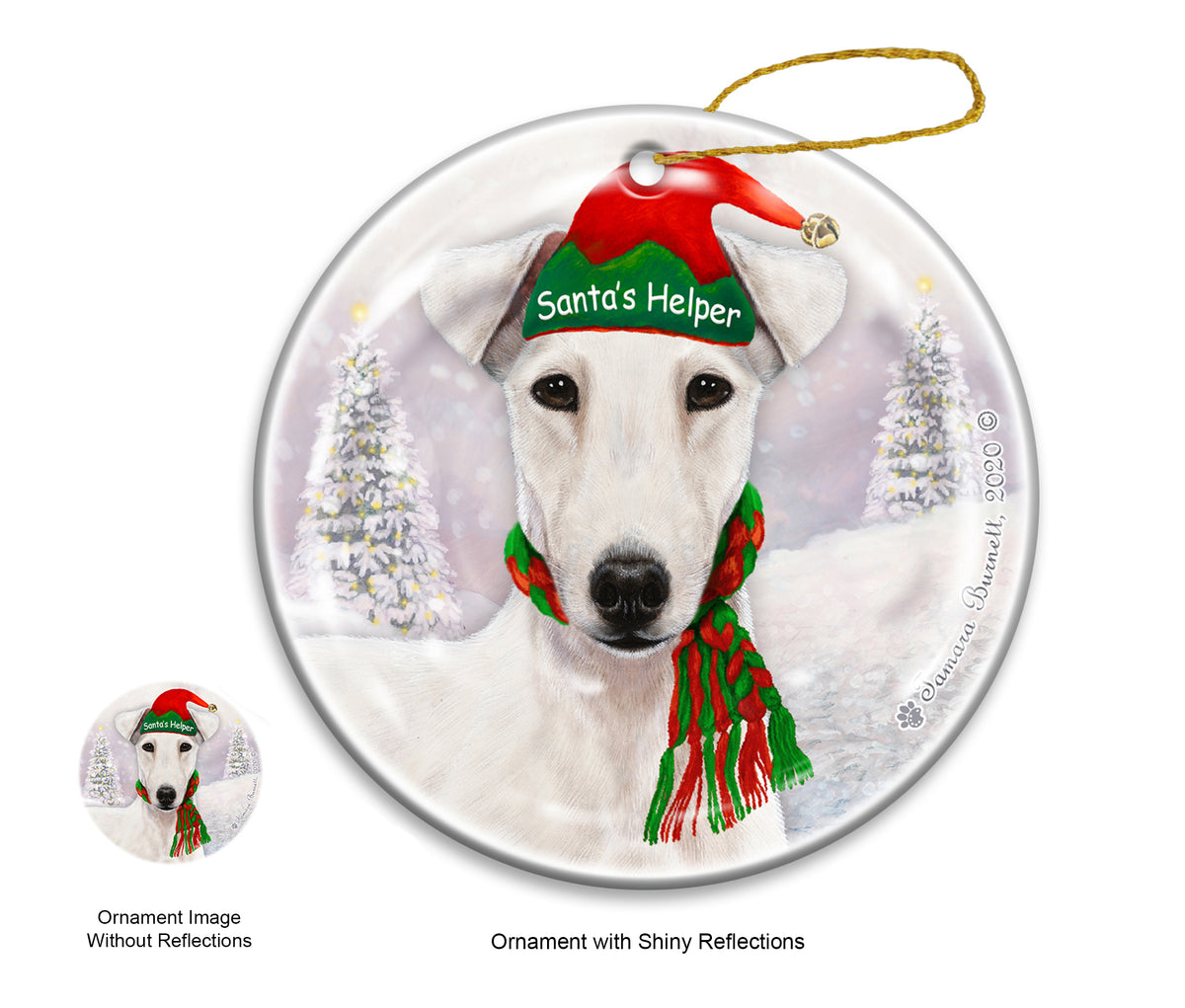 Fox Terrier White Ornament