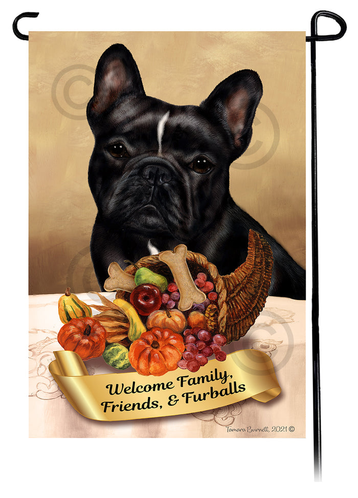 French Bulldog Thanksgiving Garden Flags