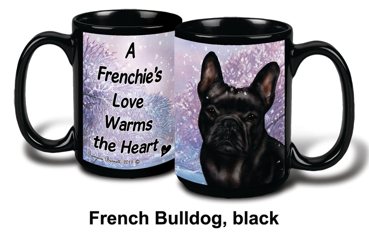 French Bulldog Black Winter Mug 15 oz