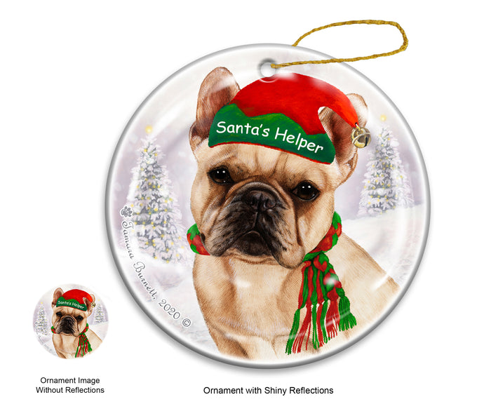 French Bulldog - Santa's Helper Ornament