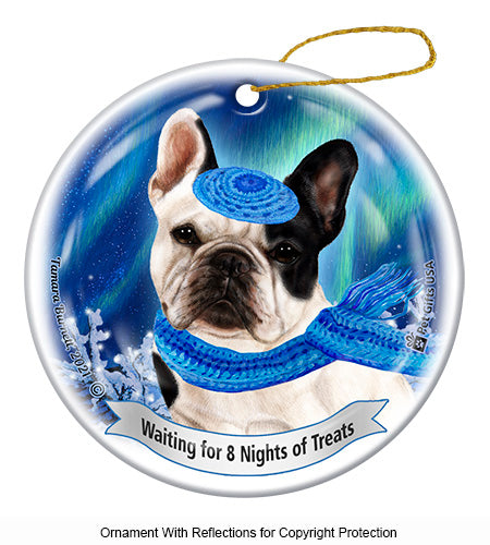 French Bulldog White/Black Ornament