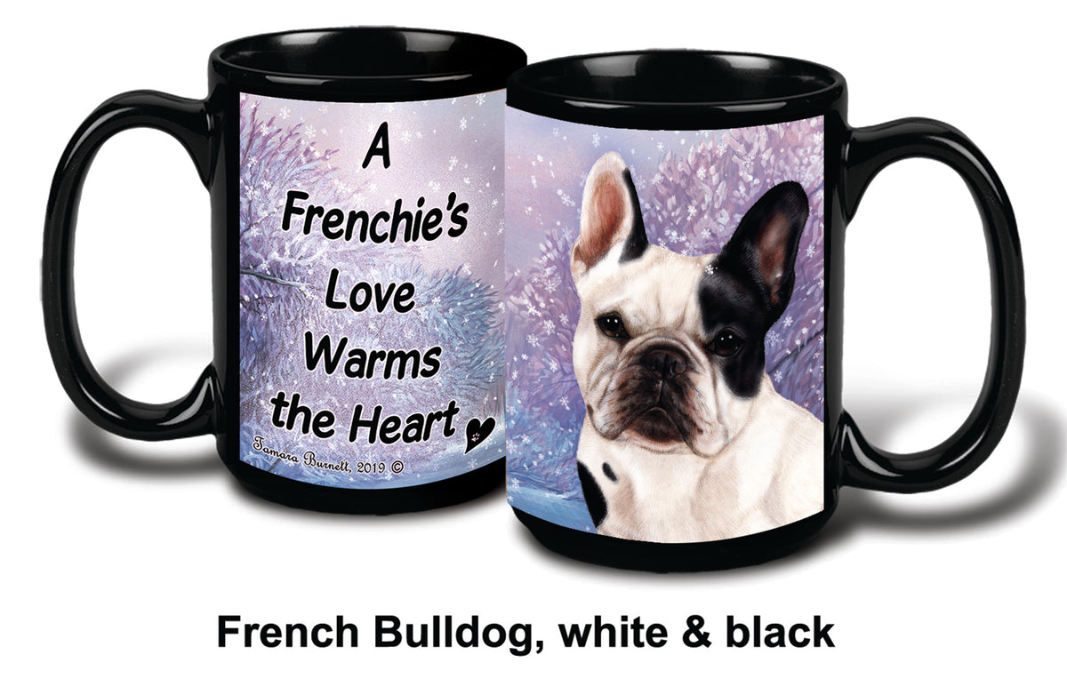 French Bulldog White/Black Winter Mug 15 oz