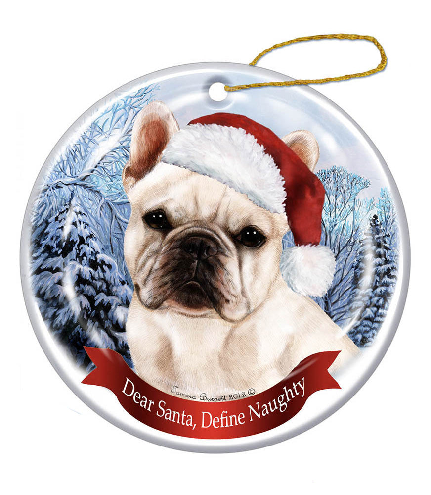 French Bulldog White Ornament