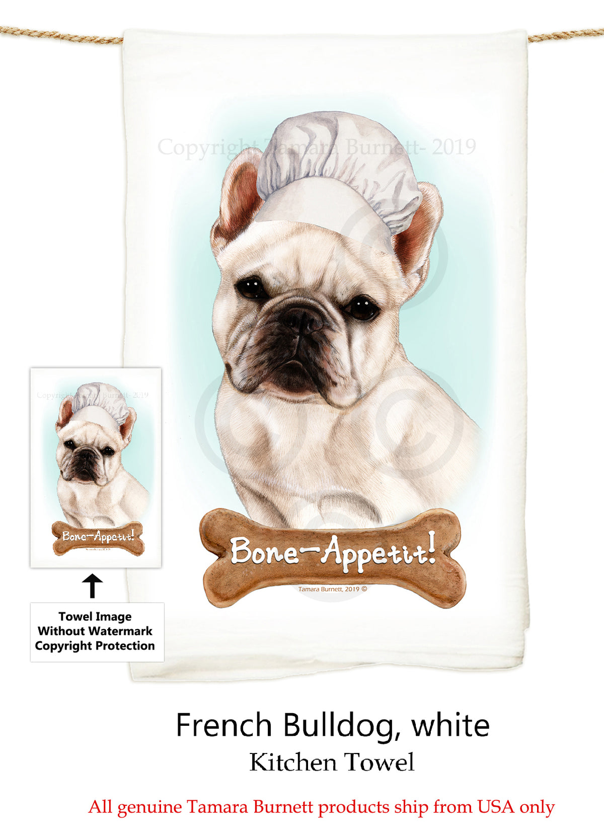 French Bulldog Flour Sack Towel