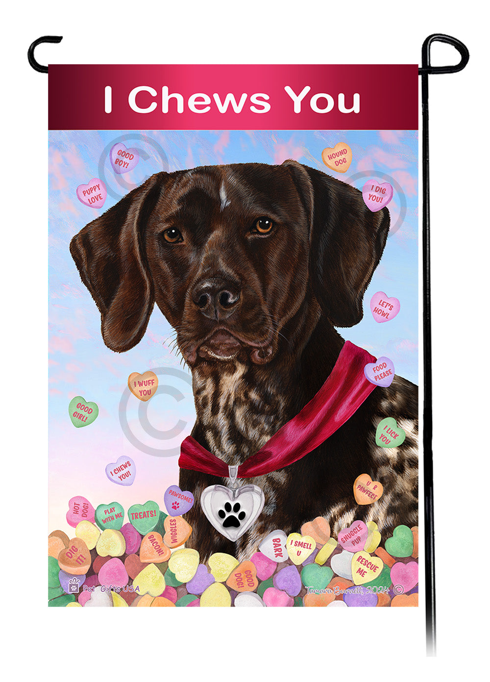 German Shorthaired Pointer Valentine Sweetheart Garden Flags
