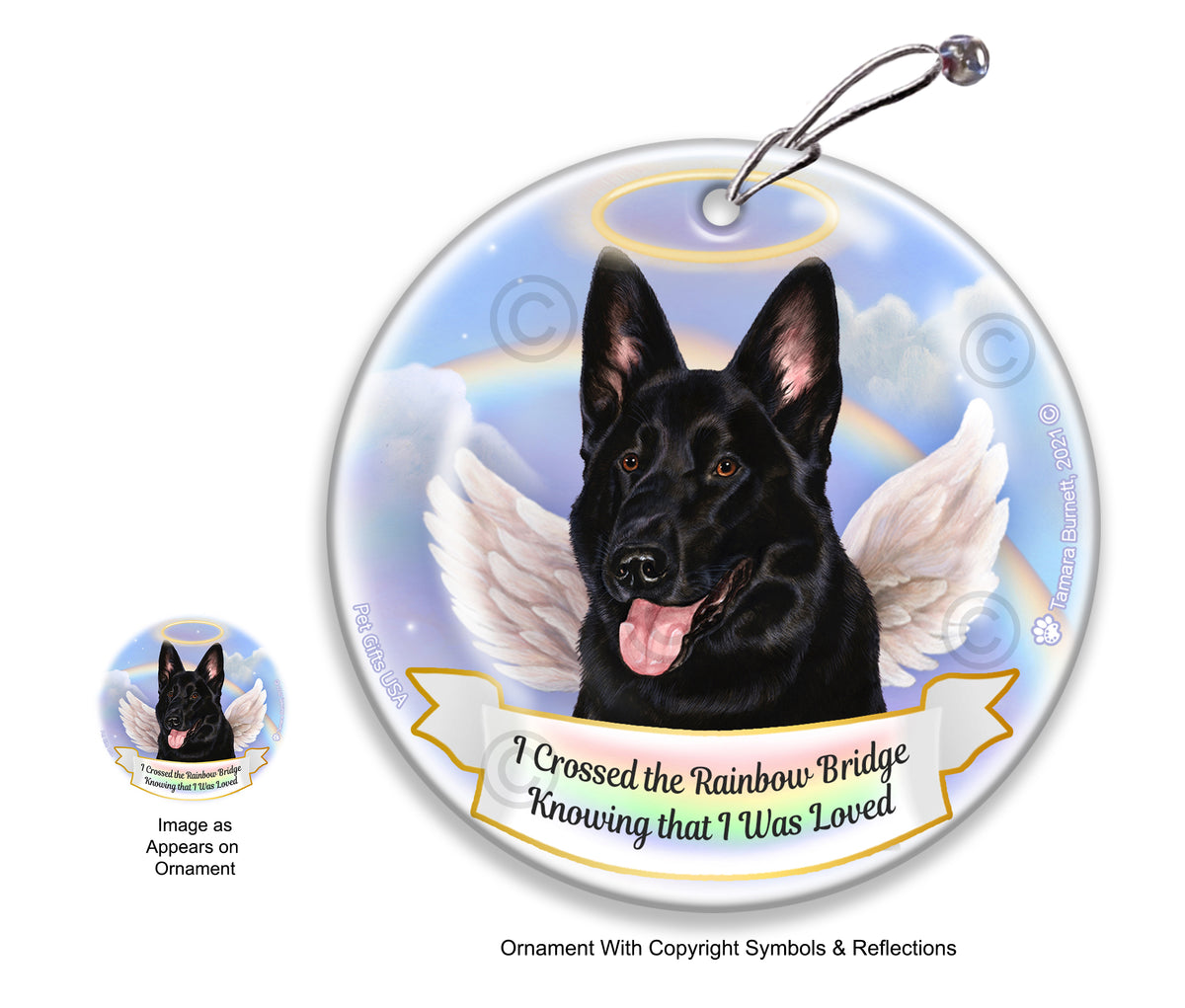 German Shepherd Black Ornament