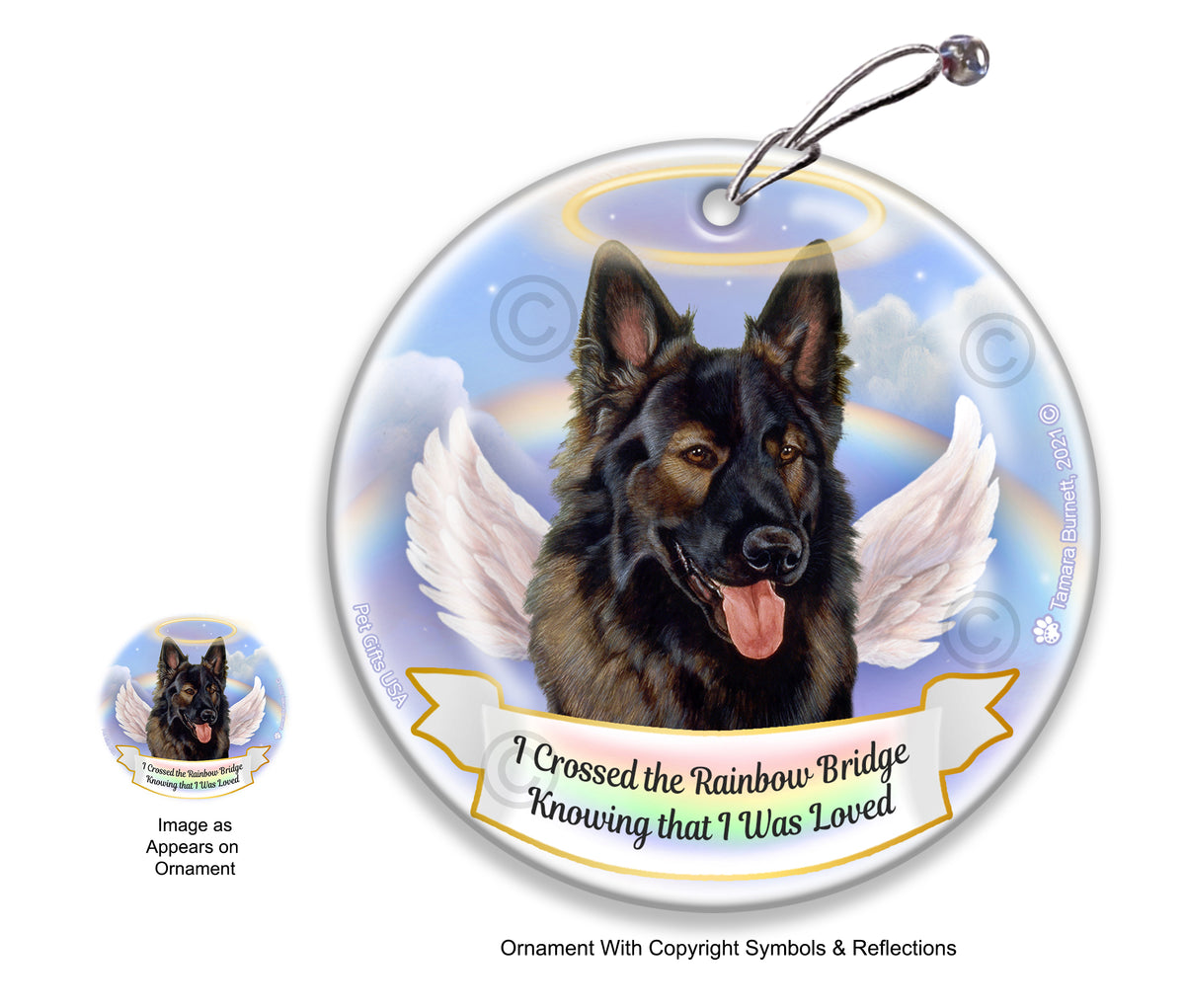 German Shepherd Dark Brown Sable Plush Ornament