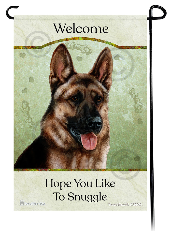German Shepherd Hope You Like To Snuggle Garden Flags