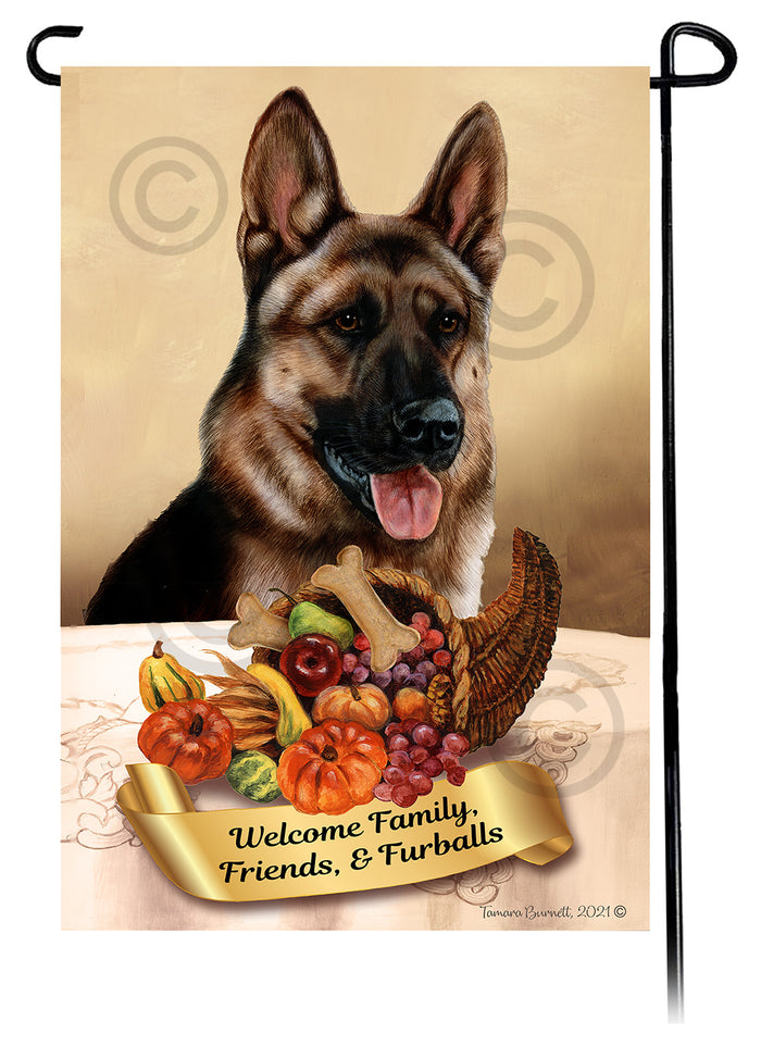 German Shepherd Thanksgiving Garden Flags