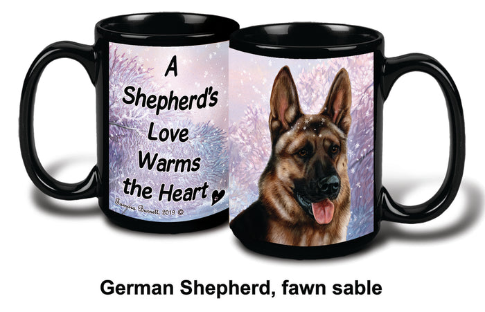 German Shepherd Lt Fawn Winter Mug 15 oz