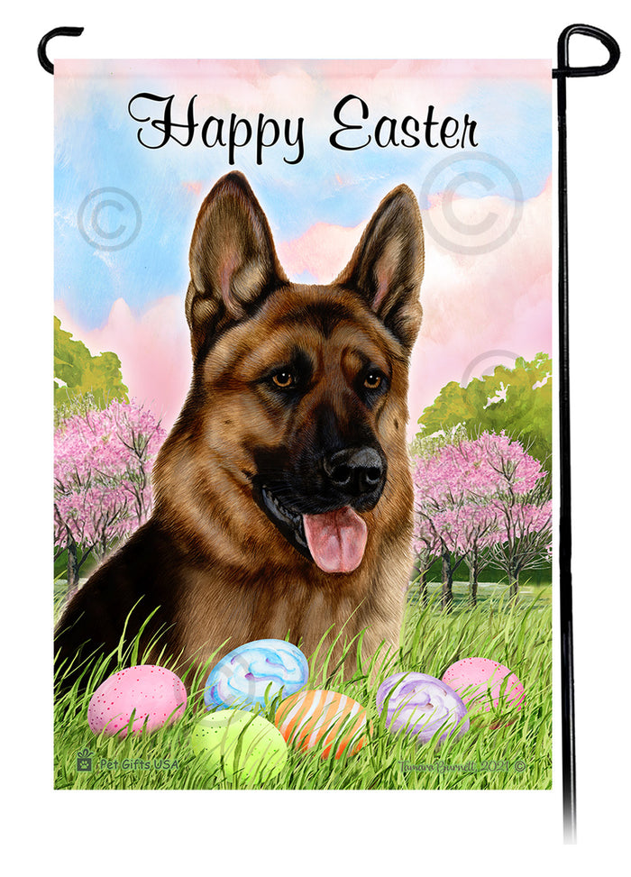 German Shepherd Happy Easter Garden Flags