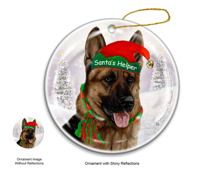 German Shepherd - Santa's Helper Ornament