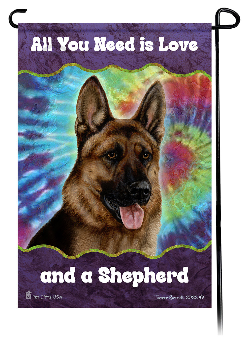 German Shepherd All You Need Is Love Garden Flag