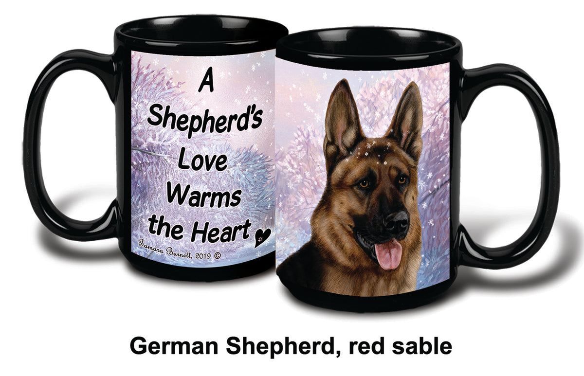 German Shepherd Sable Winter Mug 15 oz