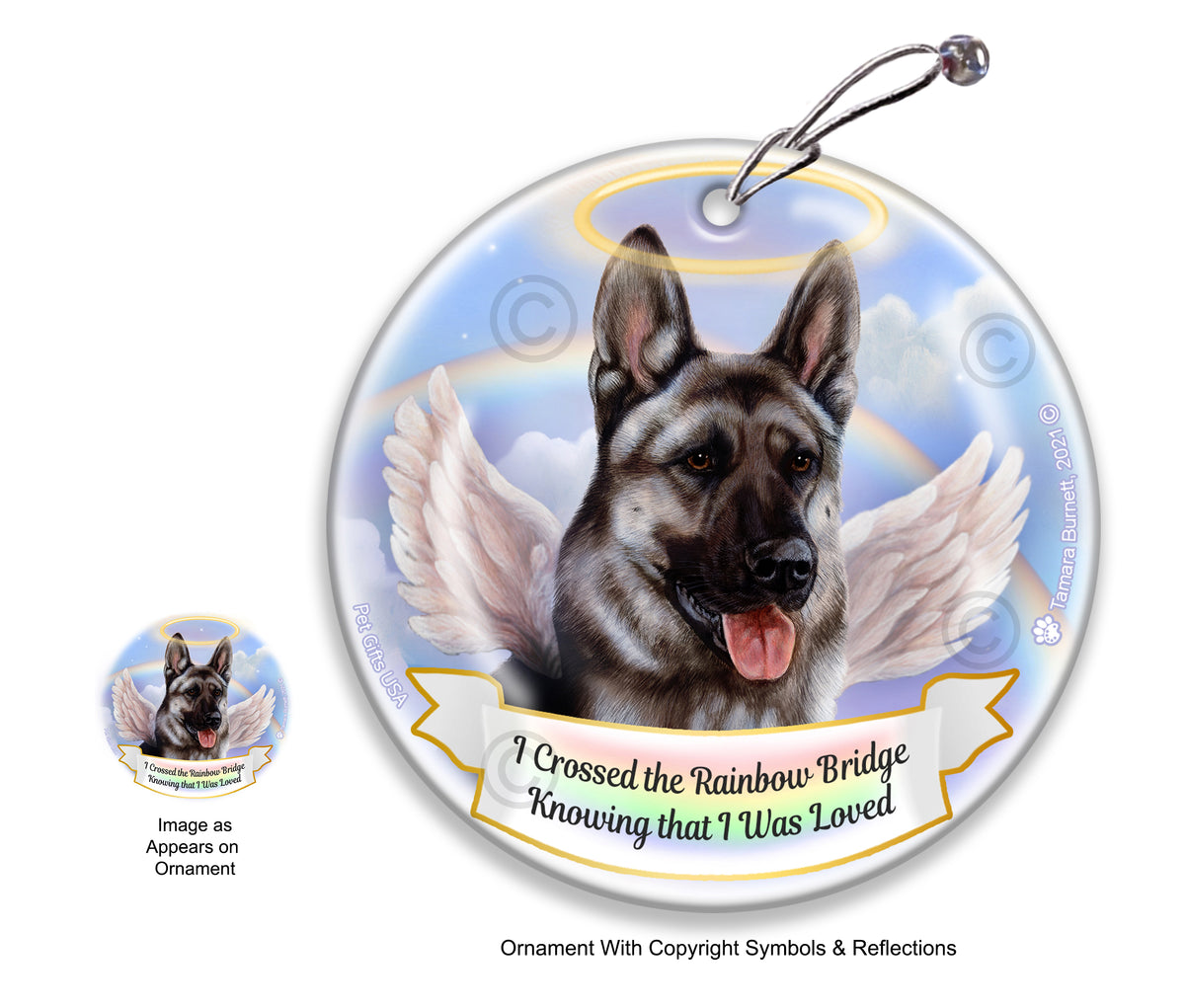 German Shepherd Silver Sable Ornament