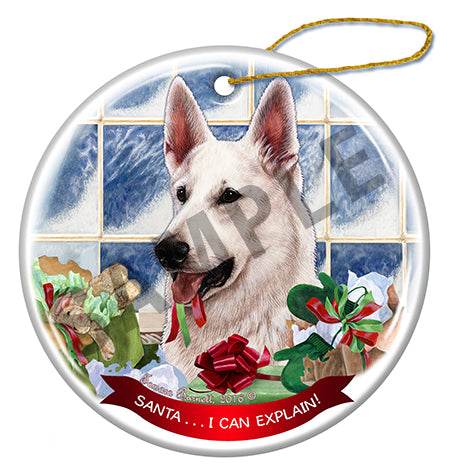 German Shepherd White Ornament