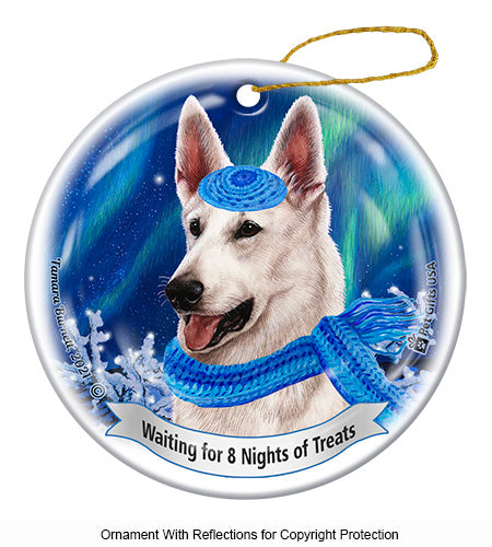 German Shepherd White Ornament