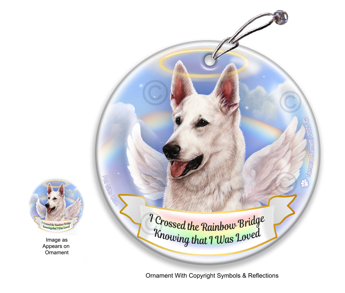 German Shepherd White Ornament