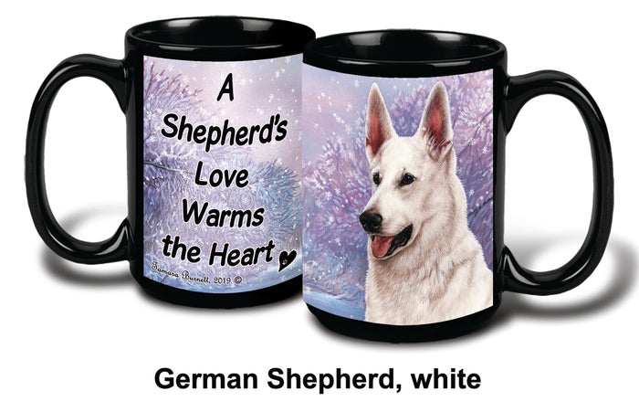 German Shepherd White Winter Mug 15 oz