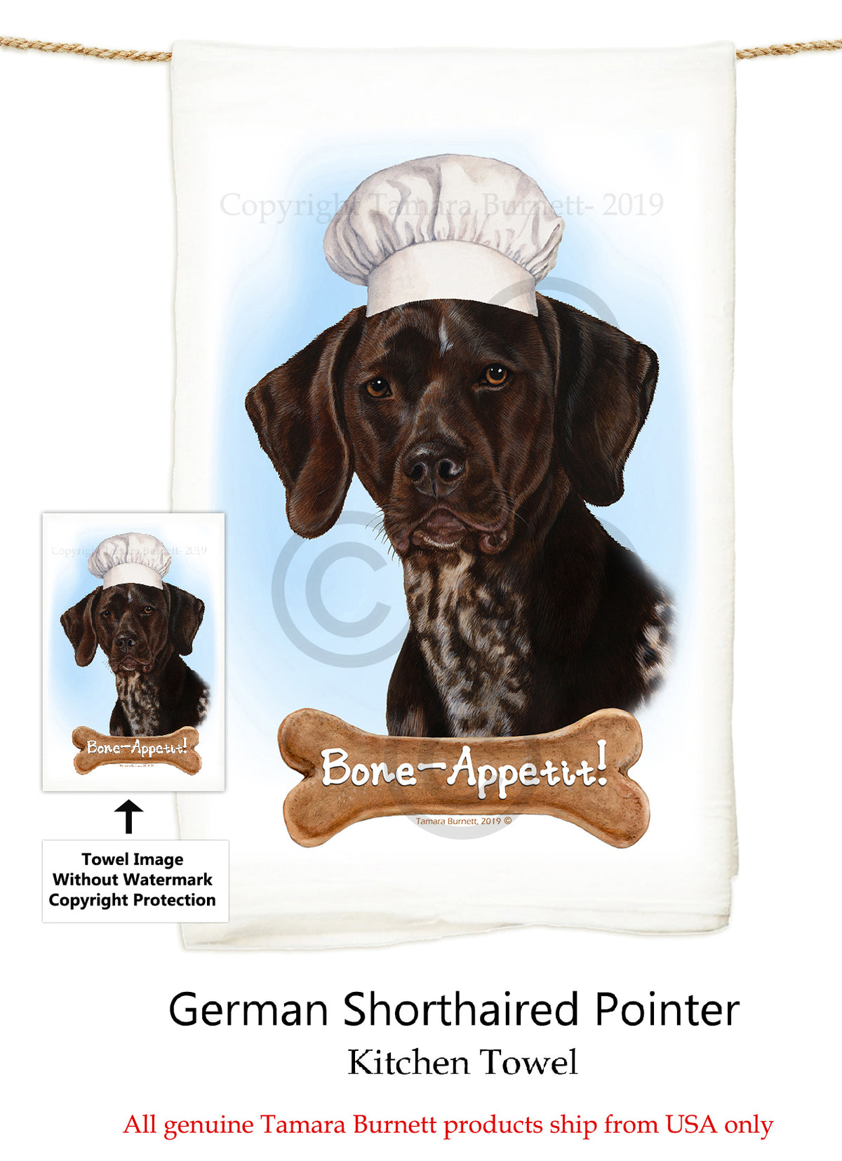 German Short Hair Pointer Flour Sack Towel