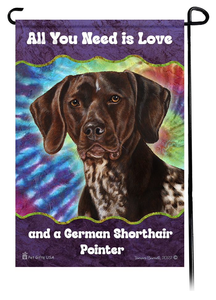 German Shorthaired Pointer All You Need Is Love Garden Flags