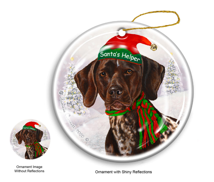 German Shorthaired Pointer - Santa's Helper Ornament