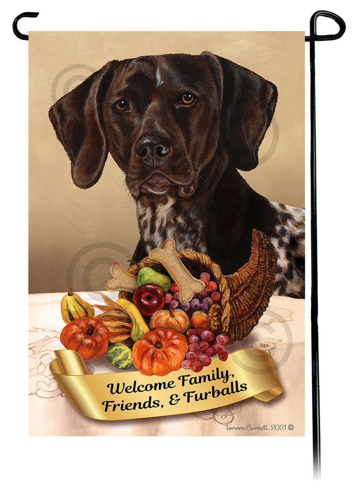 German Shorthaired Pointer Thanksgiving Garden Flags